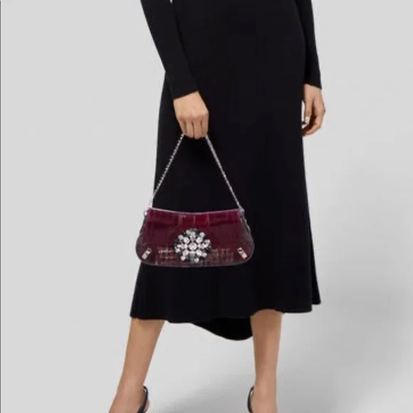 DOLCE & GABBANA RARE EEL & TWEED EVENING BAG. EUC - Picture 5 of 5